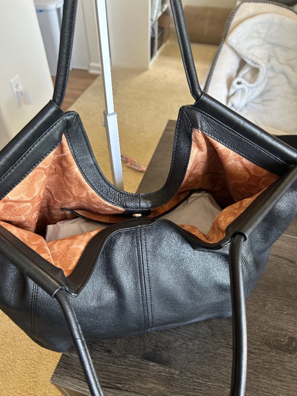LUCKY BRAND Black Leather Tala Tote EUC - Picture 3 of 7